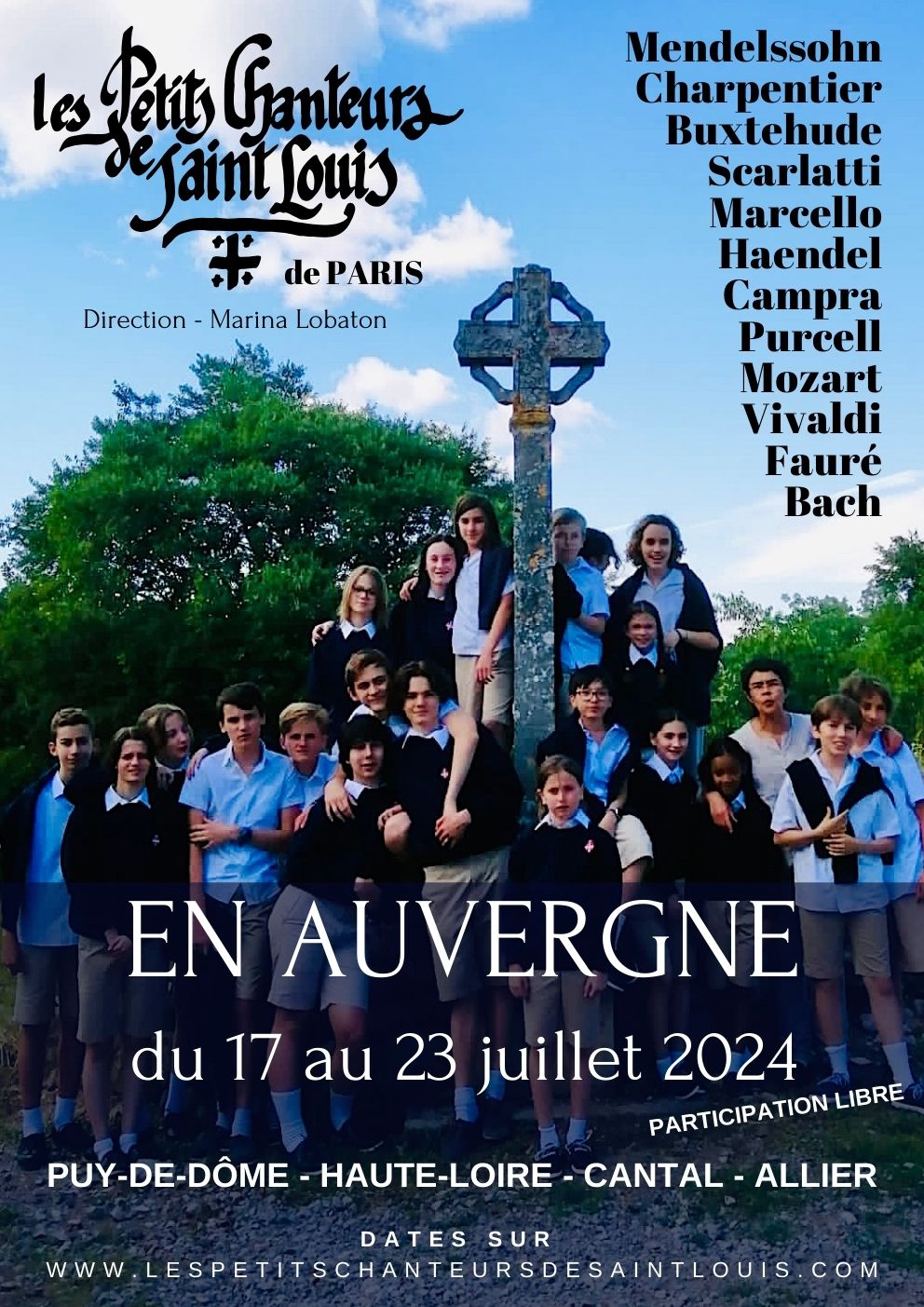 Tournee Auvergne 2024 Petits Chanteurs de Saint Louis
