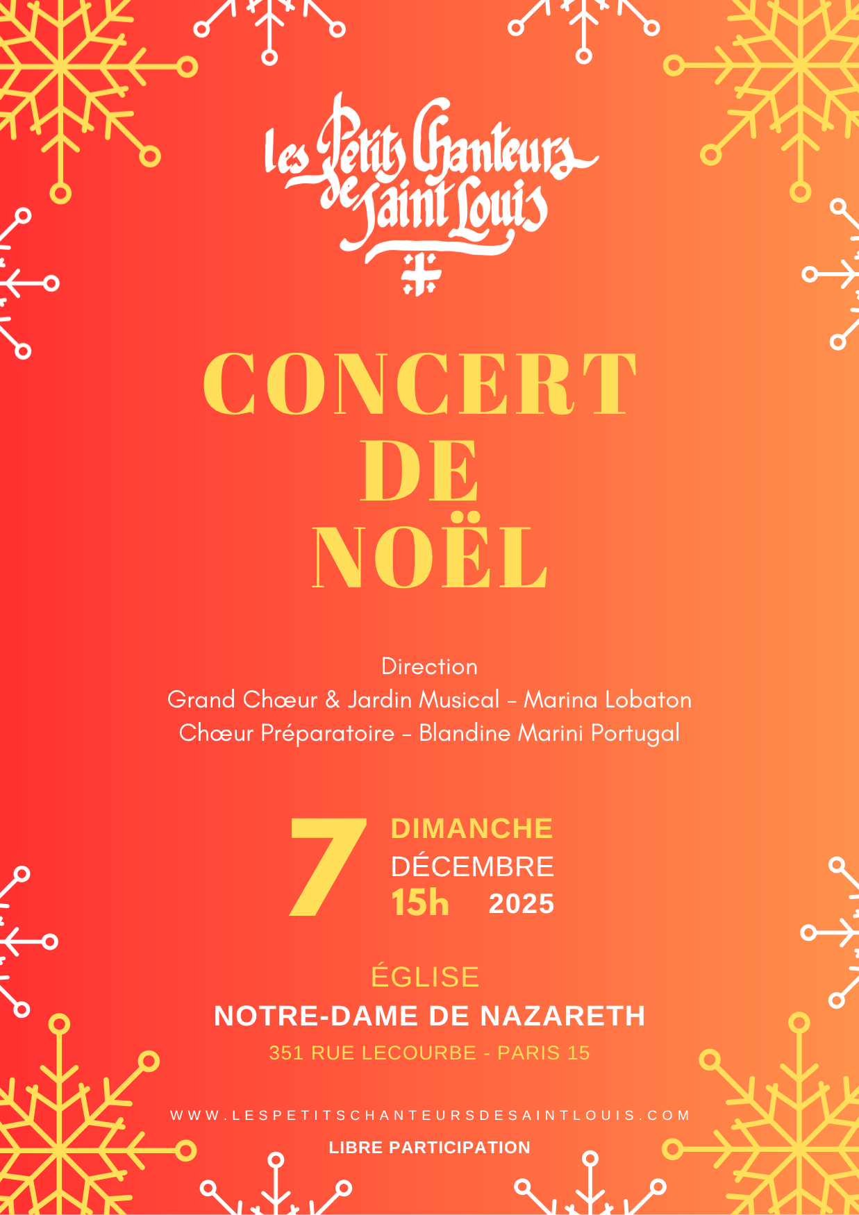 Concert Noël Petits Chanteurs de St Louis